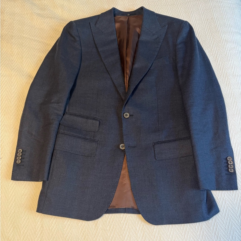 Stunning Wool, Linen, Silk, Cashmere SuitSupply Navy Blazer